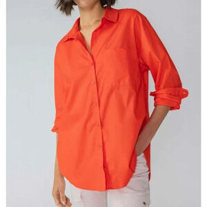 Sanctuary Slit Back Tunic in Red Hots Size 1X Plus Button Down NWT